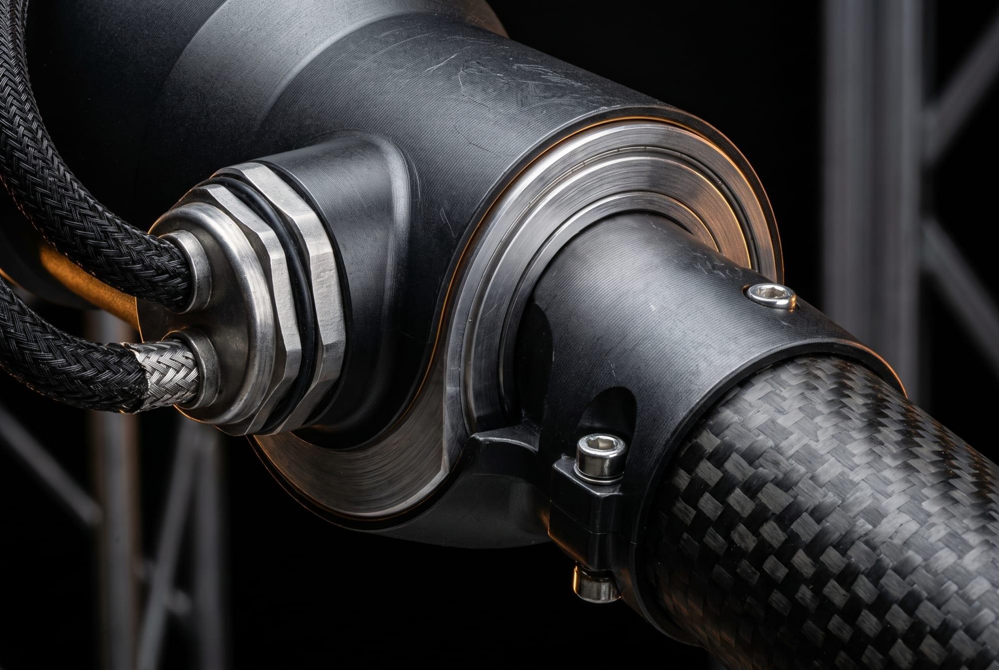 Macro detail of a robotic actuator joint